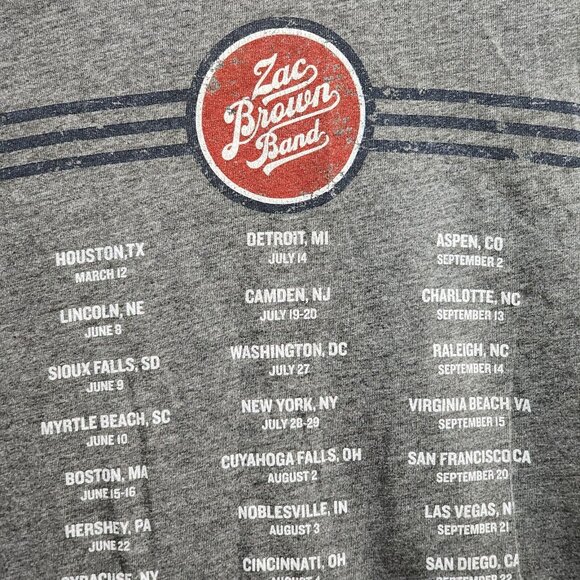 Zac Brown Band Down the Rabbit Hole 2018 Tour Gray T-Shirt XXXL Southern Ground - Picture 5 of 6